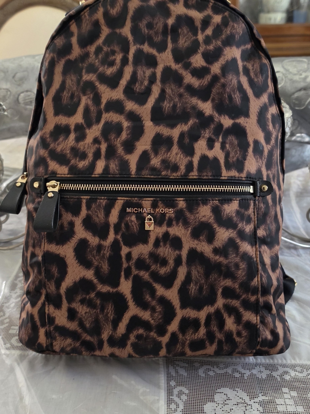Michael Kors Leopard Print Backpack - Brown/Black